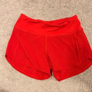 lululemon athletica Vibrant Red Athletic Shorts